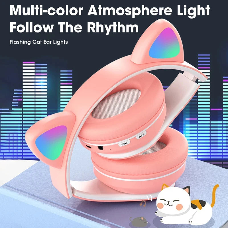 Auriculares inalámbricos Cat Ear B39M con Bluetooth 5.0 para videojuegos, cancelación de ruido, auriculares de montaje en la cabeza para Gamers, PC y portátiles