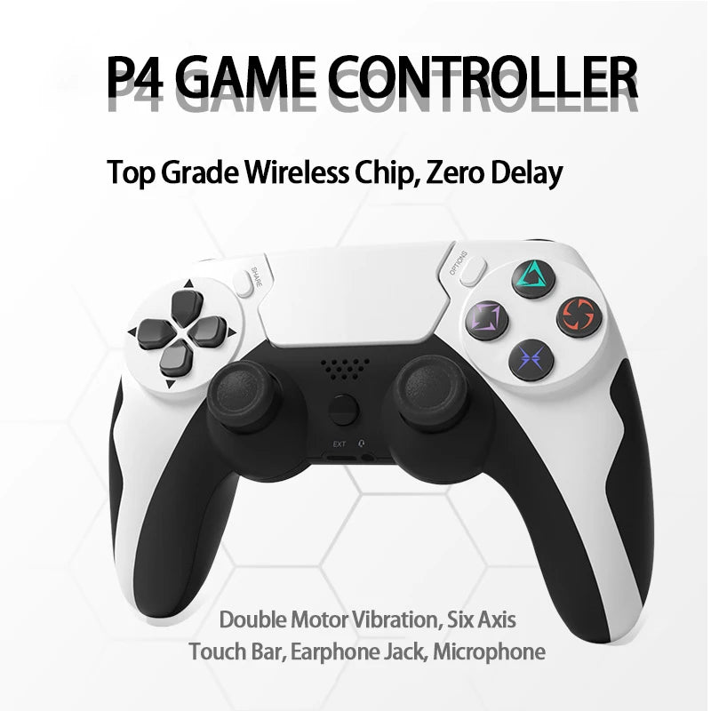 Mando Controlador PS4, PC, Steam, Inalámbrico Bluetooth, Doble Motor V2, Vibración, Giroscopio seis ejes, Gamepad