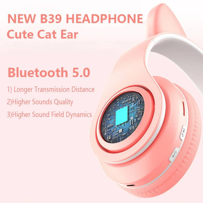 Auriculares inalámbricos Cat Ear B39M con Bluetooth 5.0 para videojuegos, cancelación de ruido, auriculares de montaje en la cabeza para Gamers, PC y portátiles